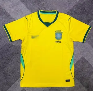 Brazil Jersey 25-26, Yellow Soccer Casual Style for All Seasons, Classic Throwback Jersey Sportswear Top