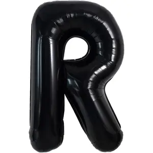 40 Inch Large Black Letter R Foil Balloon â Jumbo Helium Alphabet Balloon for 2026 Graduation Wedding Birthday Party