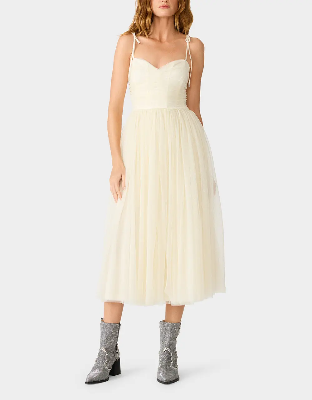 GLITTER TULLE MULTI IVORY