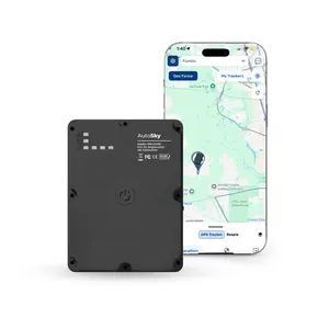 AutoSky GPS Tracker - Durable Large Portable, Splashproof Magnet Mount, Americas and Europe Coverage 4G LTE Real-Time Monitor Tracking for Vehicle, Asset, Fleet and More. Mobile Security - Magnet for Metal