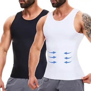 CATTIBOR 1/2/3/4 PACK Men's Compression Vest Shapewear Tanks Tops,Sport Vest Body Shaper Tummy Control Tops for Running Fitness Menswear Underwear,Back to School Outfits Springtok