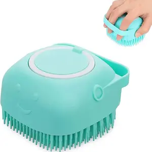 Silicone Pet Bath Massage Brush, Universal Soft Grooming Shower Brush for Dogs & Cats, Deep Cleaning Body Care Tool, Non-Slip Ergonomic Design