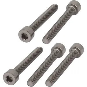 uxcell 10 Pcs M4x30mm Thread Hex Socket Drive Cap Head Titanium Screw