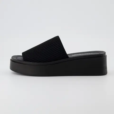 Cushionaire Pim Wedge Platform Sandals For Women | Chunky Platform Sandals With Firm Knit Upper | Stylish Slip On Summer Sandals For Everyday Casual Wear