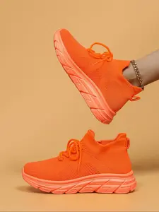 Women's Fashionable Mesh Breathable Lightweight Sneakers, Casual Comfortable Sports Running Shoes, All-match Basic Shoes for Daily Wear, Knitted Running Shoes