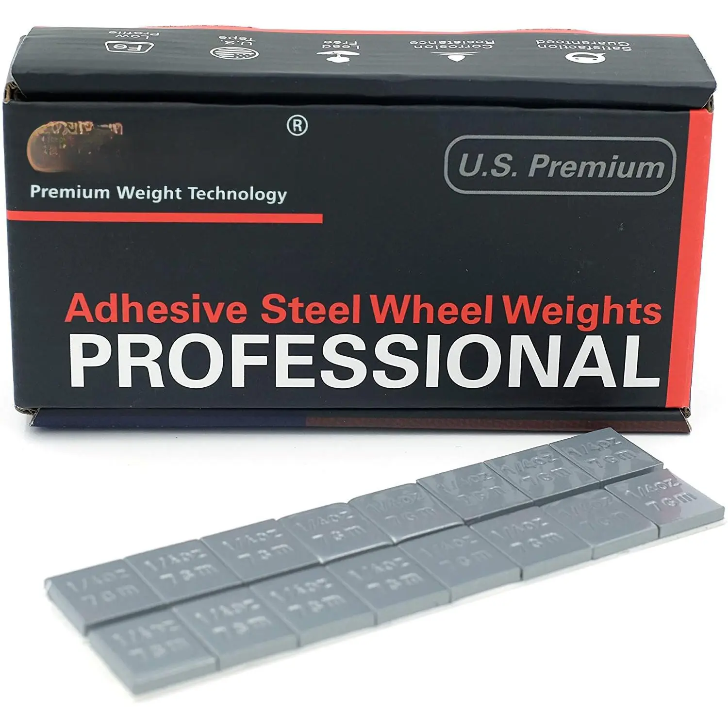 240pcs Multipack EasyPeel Adhesive Stick-On Car Wheel Weights - 0.25oz Grey Electro-Galvanized High-Quality Material, Accurate Weight, Low Profile, 60oz/Box, U.S. OEM Quality, Manufacturer Warranty