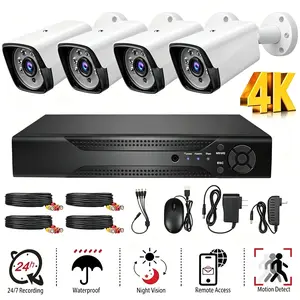 kepeak-Wireless 4 Camera Security System 1080P HD with NVR, Night Vision, Motion Alert, Weatherproof for Indoor Outdoor Use – Plug & Play, Remote Access on Phone, 24/7 Recording
