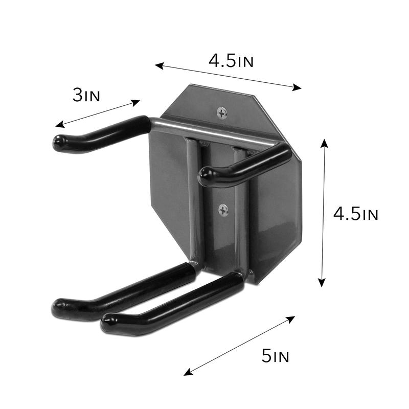 RaxGo Wall Mounted Ski Rack, Holds 2 Pairs of Skis & Skiing Poles or Snowboard, Set of 2 Hooks