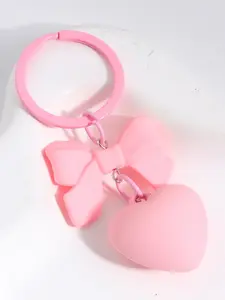 Cute Acrylic Keychain, Colorful Plastic Heart Bow Key Ring, Women Girls Friendship Gift, Handmade Jewelry, Handbag Decoration, Trendy Cute Keychain