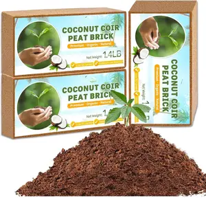 Pack of 3 Organic Coco Coir Bricks- 100% Natural Compressed Coco Peat Brick Coconut Fiber Substrate with Low EC& pH Balance, Coir Plant Soil Enhance Root Growth for Herbs, Flowers, House Plants