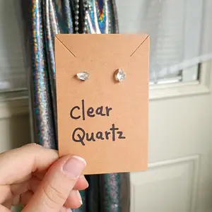 Clear Quartz Crystal Stud Earrings