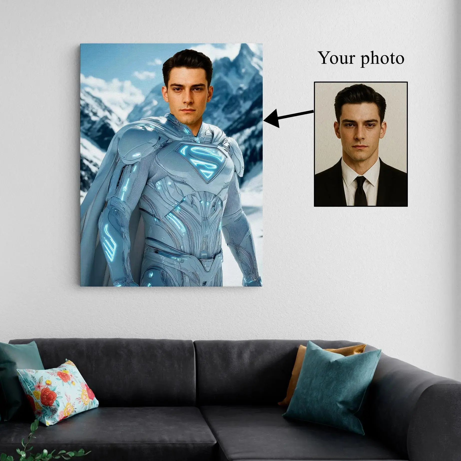 Custom Superhero Portrait – Personalized Hero Canvas