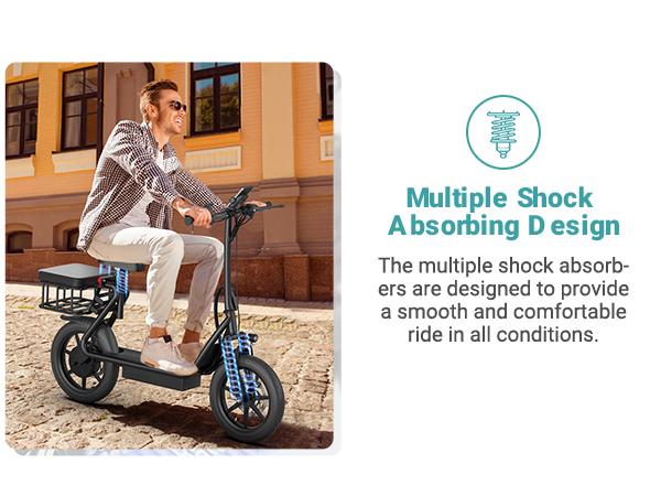 【AOVOPRO- VOLTVOGUE】 Electric Scooter, Peak Power 750W, Top Speed 22 mph, 10.5-22.5Ah, Driving Range 20-60 Miles, Rear Disc Brake + Electronic Brake, 14-inch Inflatable Tires.