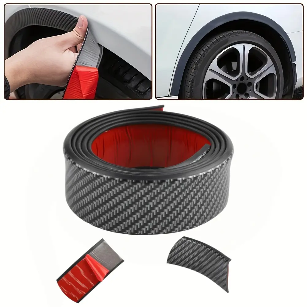 4 PCS Universal Rubber Car Wheel Eyebrow Arch Trim Strip - 5FT, 3.5CM (1.38in) Wide, Flexible, Anti-Compression Deformation, Automotive Fender Flare Edge Protector, Car Tire Decal for Vehicle Exterior Decoration, Anti-Scratch