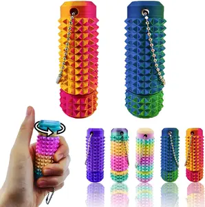 Little Ouchies Pain Fidget Roller Keychain - 3D Printed Spiky Design for Stress Relief & Focus - Portable Anxiety Relief Tool - Ideal Novelty Gift for Adults