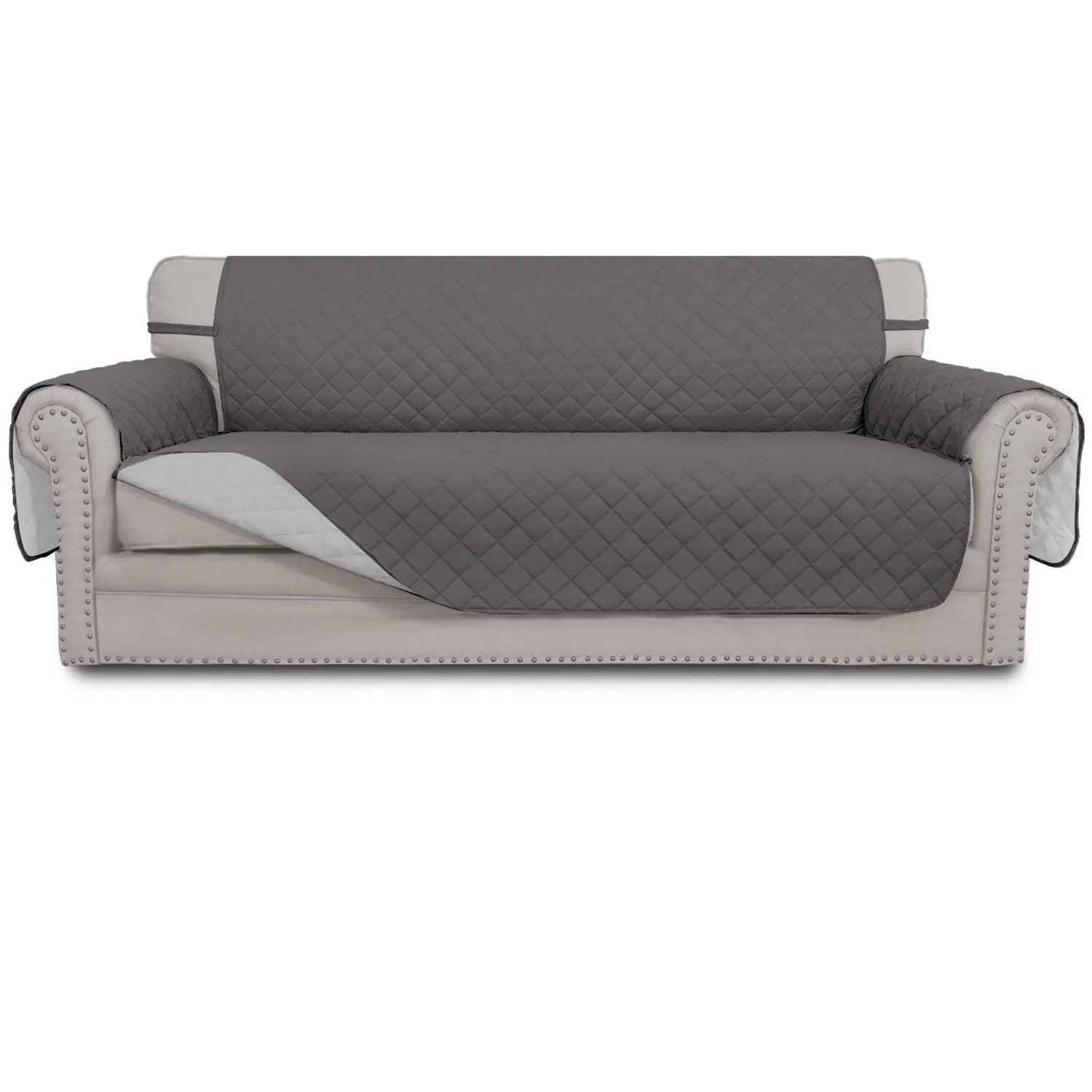 Easy-Going Reversible Couch Cover for Dogs, Chair /Loveseat /Oversized Sizes Water Resistant Couch Protector Cover with Foam Sticks Elastic Straps for Pet Cat