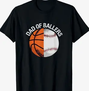 Dad of Ballers Basketball Baseball T-Shirt