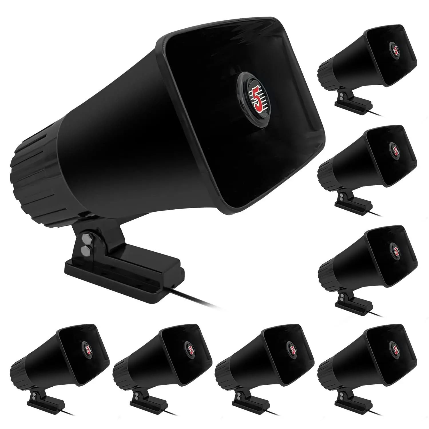5 Core 8 Inch PA Horn 250W Loud Speaker Bull Horn Loud Audio 8Ohm All Weather Indoor Outdoor Use