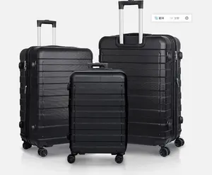 Expandable Luggage Set 3 Piece 21"26"30" Black Hardshell Suitcase with TSA Lock