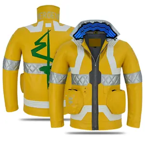 Q*Leather Anime Cyberpunk Edgerunners David Martinez Cosplay Costume Stand Collar Neon Yellow Jacket Hoodie Zipper Coat Punk Adult Men Halloween Vegan Leather Jacket Personalized Jacket