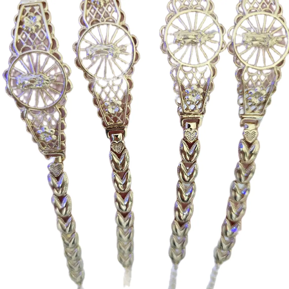 Brazalete Virgen de Guadalupe Color Oro Handcrafted with Intricate Design and Gold Tone Finish