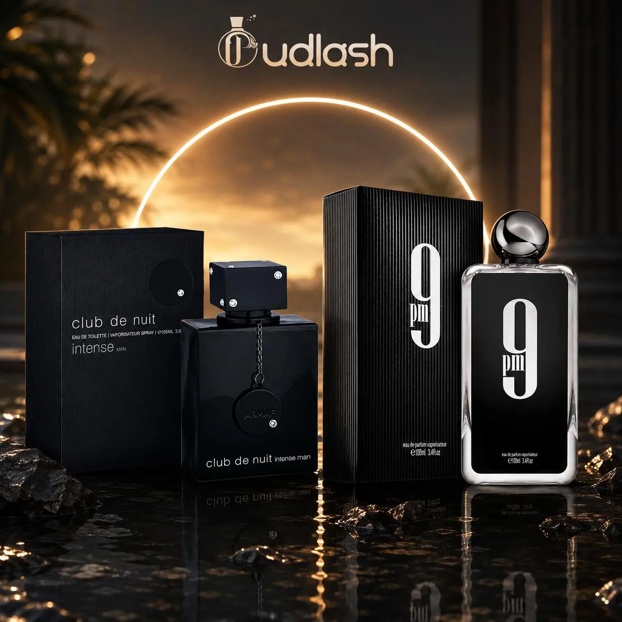 Oudlash Bundle | Afnan 9 PM + Armaf Club De Nuit Intense man | Unisex Fragrances | 100 ML | Eau De Parfum | Lemon, Pineapple, Bergamot