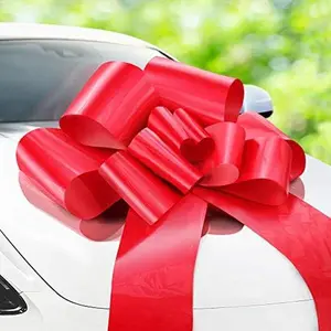 Big Car Bow - Red, 30 Inch - Giant Car Bow for Birthday, Christmas, Wedding Reception, Surprise Party - Large Gift Wrapping for Huge Present