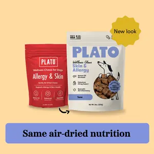 Plato Air-Dried Wellness Chews for Dogs – Skin & Allergy Support – Salmon Oil, Colostrum & Quercetin – Real-Ingredient Functional Treats