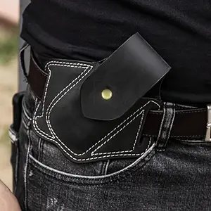 Men's Handmade Genuine First-Layer Cowhide Edc Concealed Carrying Belt Waist Bag, Multi-Tool with Protective Cover, Outdoor Survival Gear for Camping, Fishing, Waist Packs