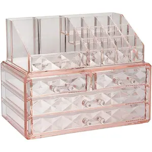 ZHIAI Stackable cosmetic organizer with drawers, easy to organize cosmetic products accessories Suitable for vanity, toilet, bathroom and bedroom organization and storage