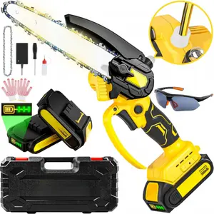 Cordless Mini Chainsaw 6 Inch, Auto Oiler &Tool-Box, One-Hand Handheld Electric Portable Chainsaw, Super Power Small Chain Saws Battery Operated, Hand Saw for Tree Wood Cutting Ranger