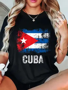 100% Cotton Vintage Cuban flag design for men, women Cuba Flag T-Shirt