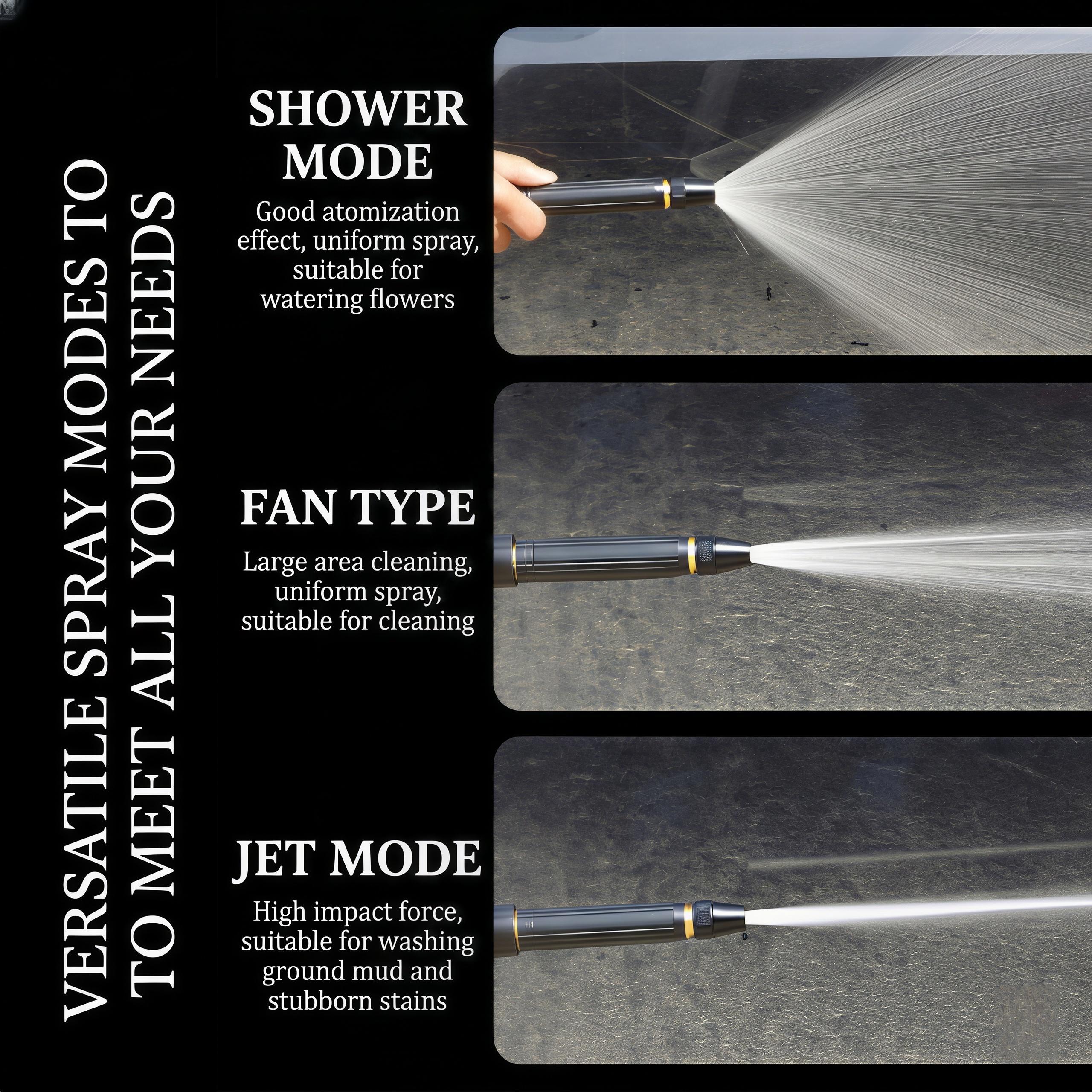 Home High-Pressure Car Wash Water Gun with Ten Times Pressure Boost Technology and Two Hose Connectors for Driveway Cleaning and Plant Care