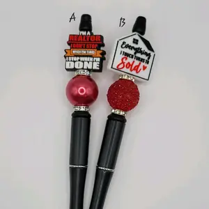 Realtor Themed Beaded Pens - Elegant Design with Unique Beadwork for Home Decor and Writing Accessories