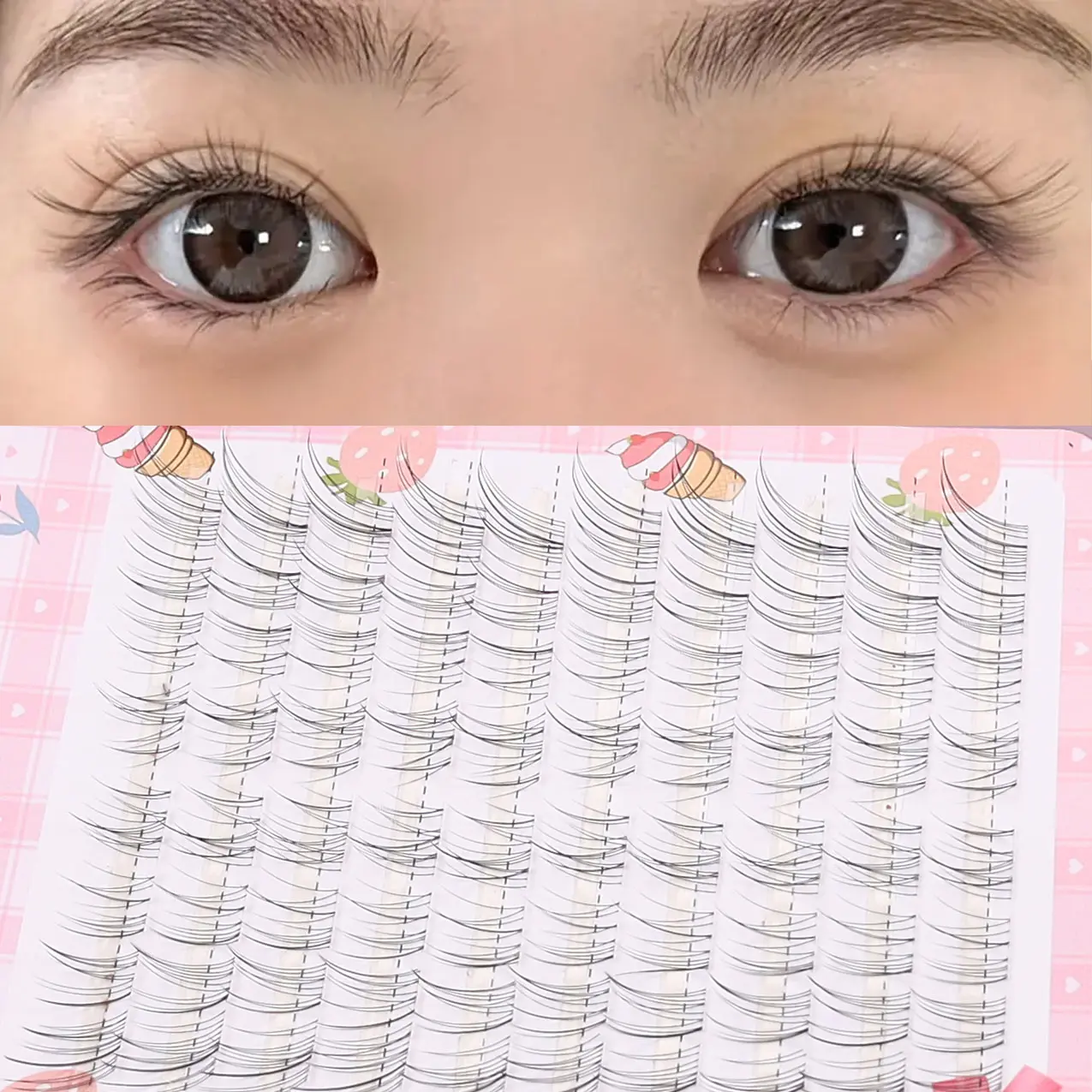 10 rows false eyelash clusters, Beauty eyelash clusters, Fluffy eyelash clusters, Soft false eyelashes, Diy eyelash extensions, C curl, fluffiness, daily extension clusters, length 10mm-14mm