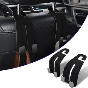 GZSH 2 PCS Car Seat Headrest Purse Hook for Car 2 In 1 Car Seat for Car Hanger Organizer Car Headrest Hook for Purse, Bags etc|Add Car| Black