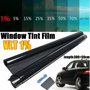 300CM Uncut Roll Window Tint Film 1% VLT 20" x 10ft Feet Car Home Office Glass