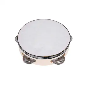 6" Musical Tambourine Tamborine Drum Round Percussion Gift for KTV Party