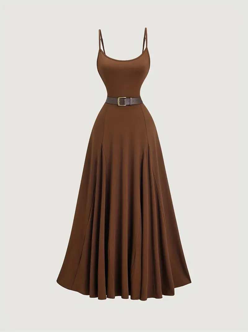 puff sleeve brown dress Lady Black Tie - Romantic Love - Brown Long Sleeve Midi Dress main image 0