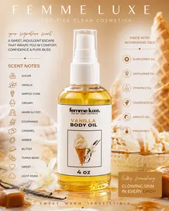 Vanilla Body Oil - Yummy 4 oz Fragrance Body Oil for Skin Care