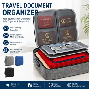 Multi-Layer Document Organizer, Waterproof Business Folder, Anti-Raid Passport Holder, Travel Office Essential, Versatile File Storage Bag