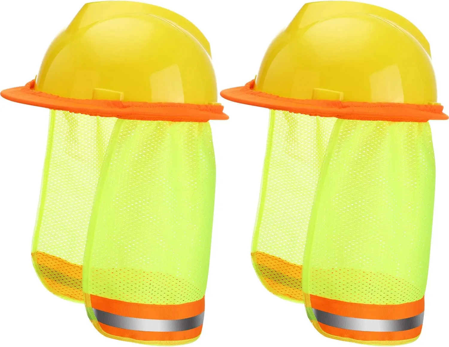 Safeguard 2-Piece Hard Hat Sun Neck Shield, High-Visibility Sun Protection Shade, Compatible with Standard Full-Brim Head Protection & Shield Type Hardhats for Construction, Landscaping Work Safety Equipment, Head Protection Hardhats