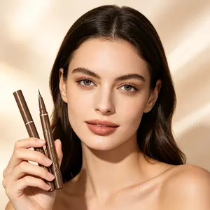 Slim Precise Liquid Eyeliner, Amber Brown Shade, Sweatproof & Waterproof, Thin Line Eye Pen for Everyday Gentle Eye Looks