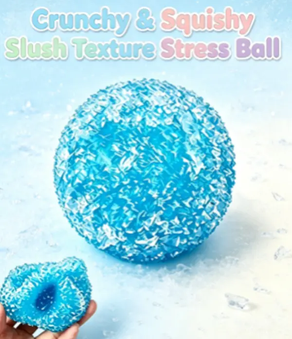 Crystal Ice Cube Squishy Stress Ball, Indoor Leisure Sensory Fidget Squeeze Toy for Desk & Daily Relax