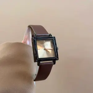 Classic Square Dial Women's Watch, Precise Quartz Movement, Soft Leather Strap, Elegant Fashion Accessory, Perfect Gift Recommendation