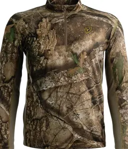 Unisex Oversized Camo Quarter Zip – Fleece Long Sleeve, Warm Breathable Hunting Top