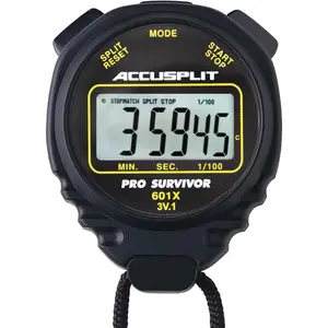 ACCUSPLIT Pro Survivor - A601X Stopwatch, Clock, Extra Large Display five solid  most durable and popular stopwatch for basic timing needs