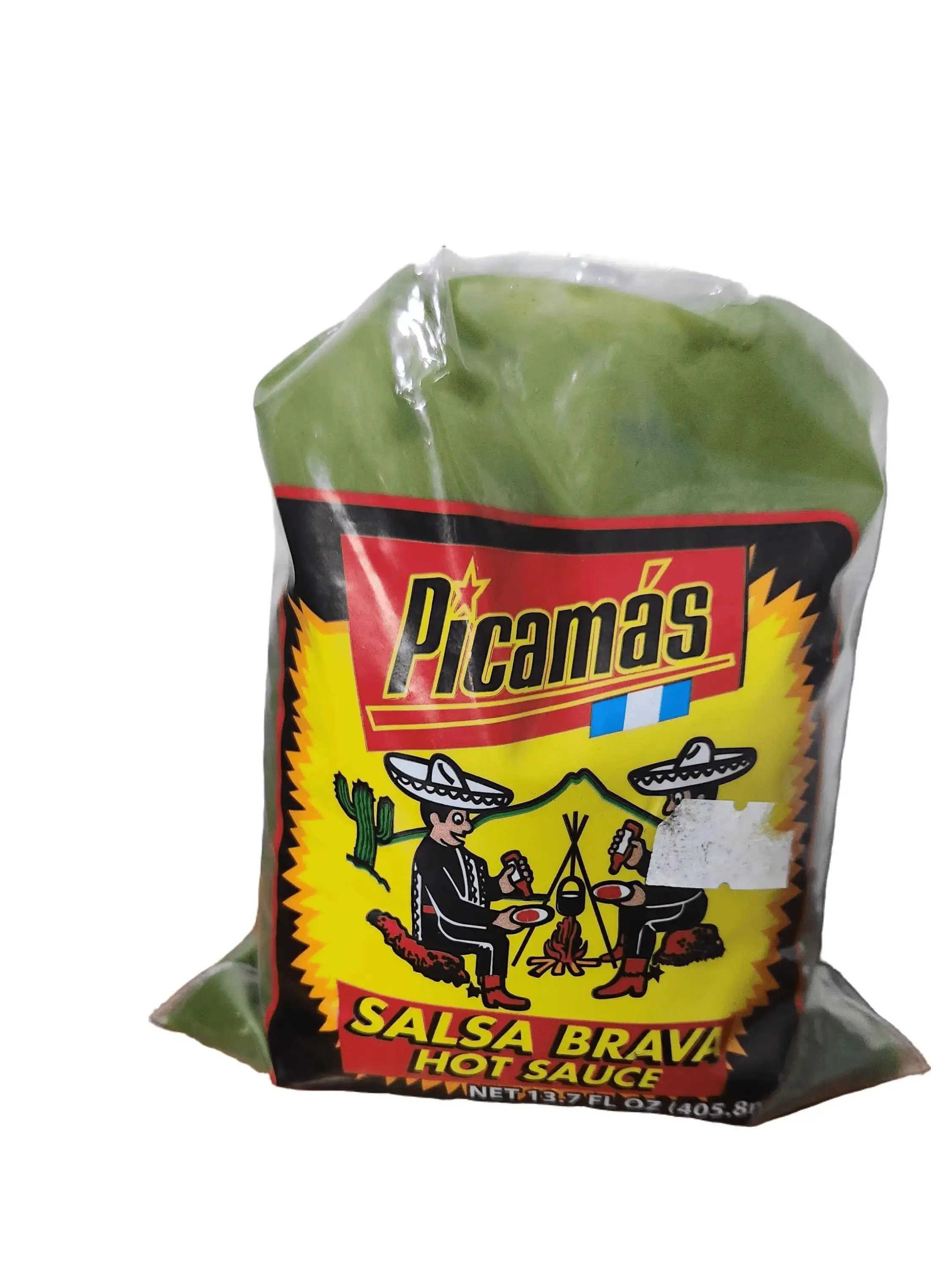 The flavor genuine Guatemala Picamas hot sauce green 1 bolsa 13.7oz