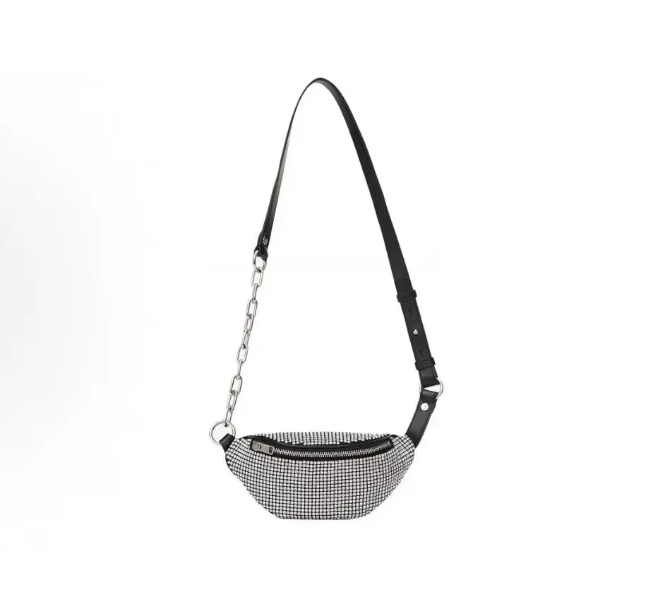 Pre-owned Alexander Wang Rhinestone Mini Attica Crossbody Waist Bag with Adjustable Strap (Item No. 2602004)