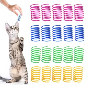 40 Pieces of Cat Spring Toys,Durable Plastic Coils,Suitable for Indoor Activities-Colorful 1-inch Spiral Spring Fitness Toys,Suitable for Cats,Kittens and Pets,Four-color,DIY Hand Tools Kits